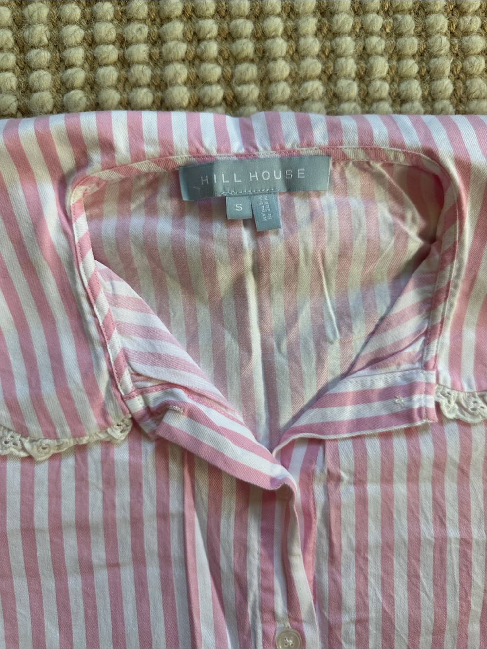 Hill House Pink Stripe Lace-Collar Women’s Pajama Set - Picture 5 of 5
